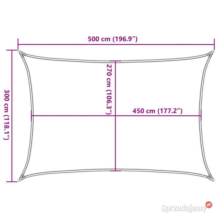 Żagiel przeciwsłoneczny 160 gm kremowy 3x5 m sprzedam