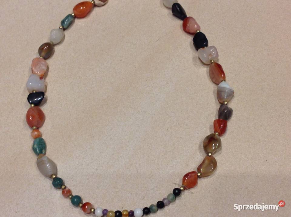 Naszyjnik z Kamieni Szlachetnych Vintage lubuskie Nowa Sól