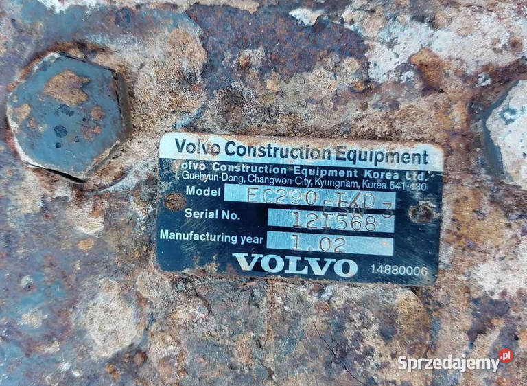 Zwolnica do Koparki VOLVO EC 290 2002r dolnośląskie Chojnów