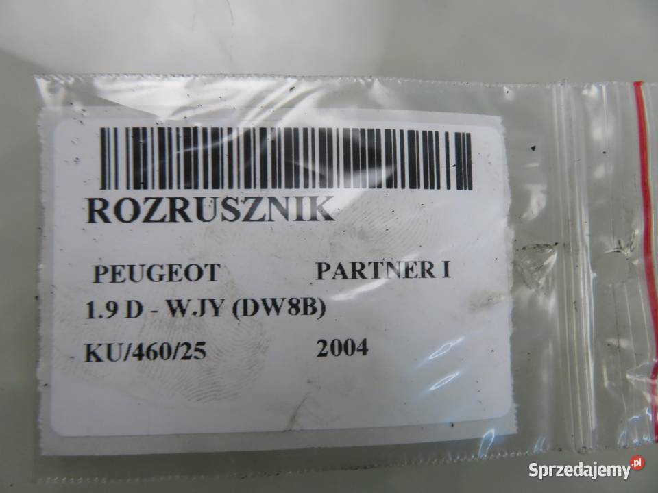 ROZRUSZNIK PEUGEOT PARTNER I 19 D WJY DW8B Układ elektryczny silnika