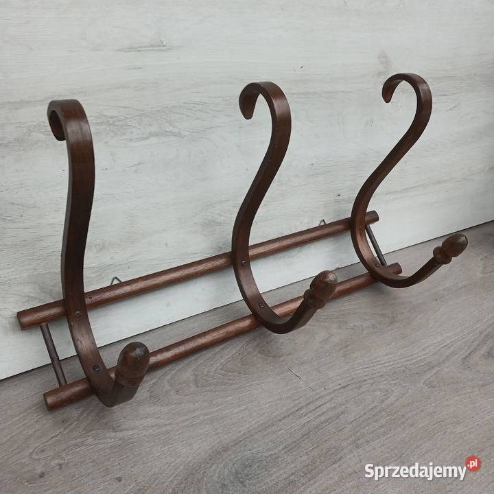 Drewniany wieszak ścienny Thonet gięte drewno mazowieckie