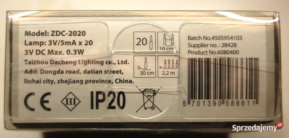 Jysk lampki choinkowe multicolor 20 LED 2 lubelskie Lublin