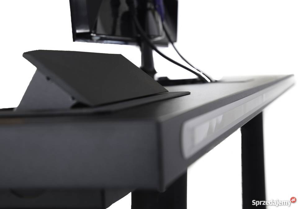 BIURKO KOMPUTEROWE CZARNE 160X80 DUŻE PRODUCENT Stoły, krzesła, biurka Wiśniowa