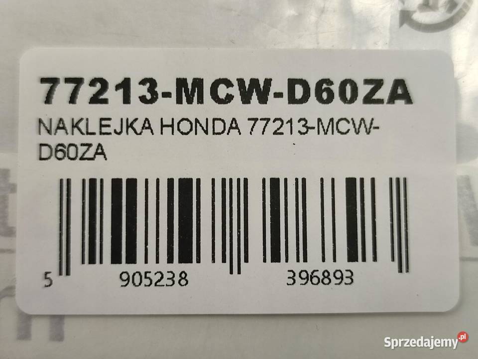 NAKLEJKA HONDA NA ZADUPEK VFR800 2004 2005 NOWA