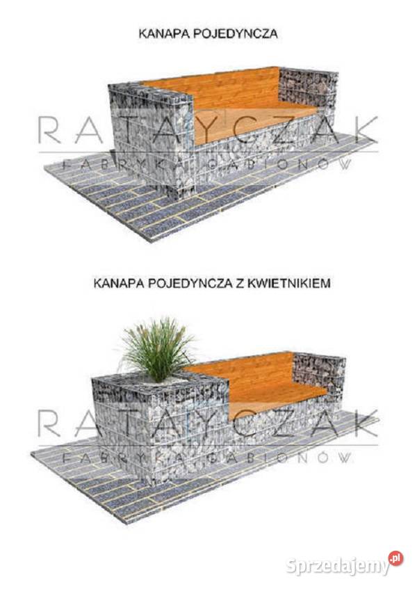 Kanapa narożna meble ogrodowe gabion gabiony kujawsko-pomorskie Toruń