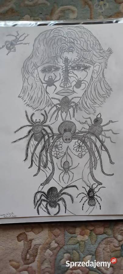 rysunek ołówkami surrealistyczny mroczny