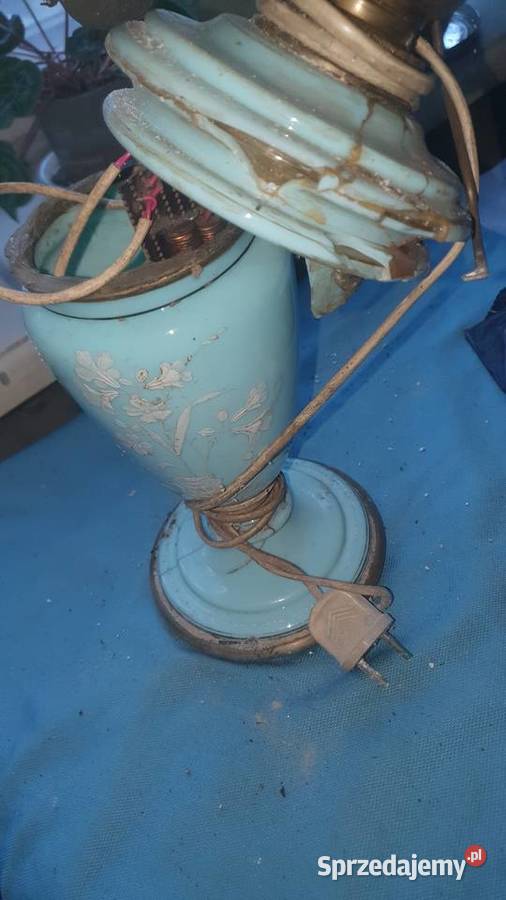 Lampa duża porcelanowa elektryczna art Deco Warszawa