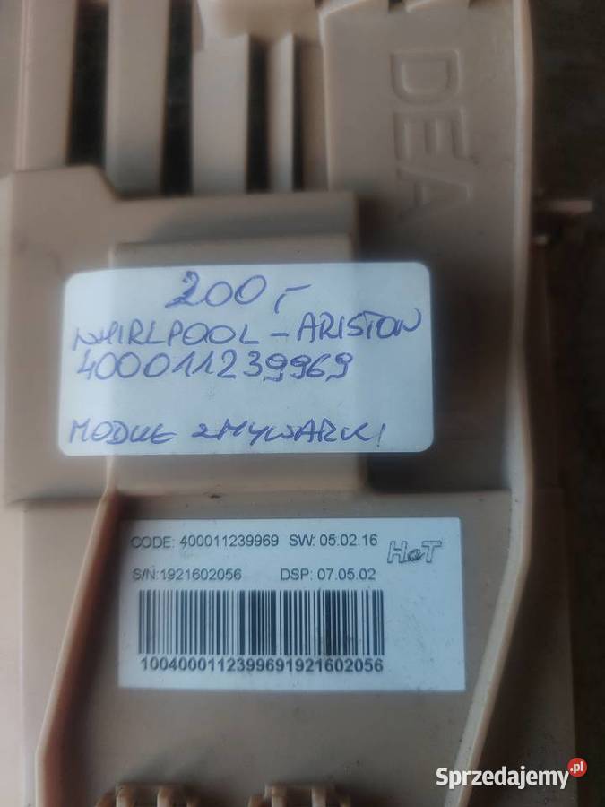 WHIRLPOOL ARISTON 400011239969 MODUŁ ZMYWARKI do zabudowy Nowy Sącz