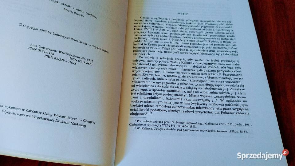Studia z dziejów prowincji galicyjskiej Adam Rok wydania 1993 Gdańsk
