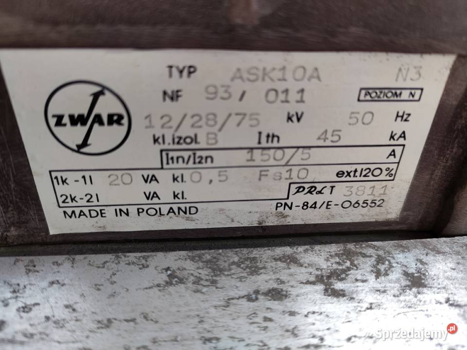 Przekładnik napięciowy prądowy ABB różne typy 15 Produkcja Kraków