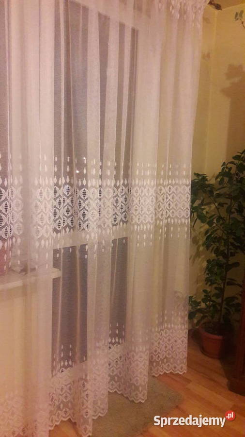 Biała żakardowa firanka trzy szlaki 250 x 850 Radom