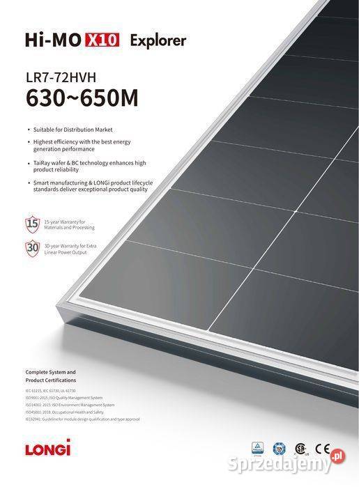 LONGi Solar 650W LR772HVH650 HiMO X10 sprzedam