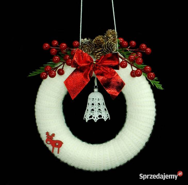 Zawieszka wianek ozdoba na okno szydełkowa 22 biały Kluczbork sprzedam