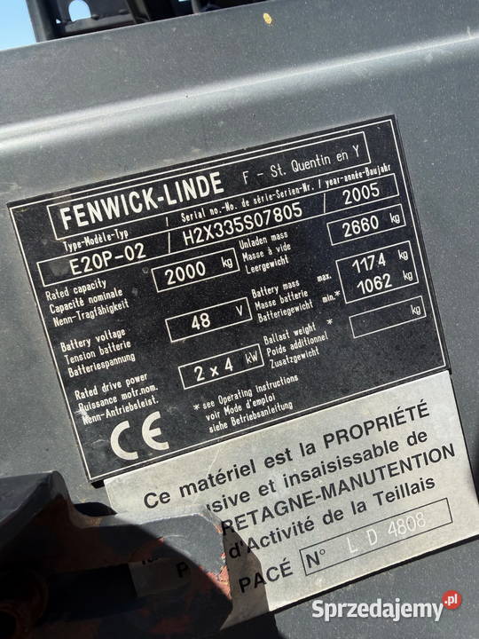 wózek widłowy elektryczny LINDE 20P Triplex 470m łódzkie Działoszyn sprzedam