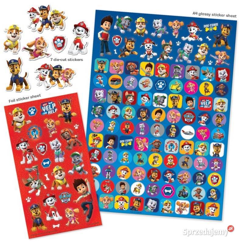 Psi Patrol Zestaw Naklejki Nalepki 130 Mogilany