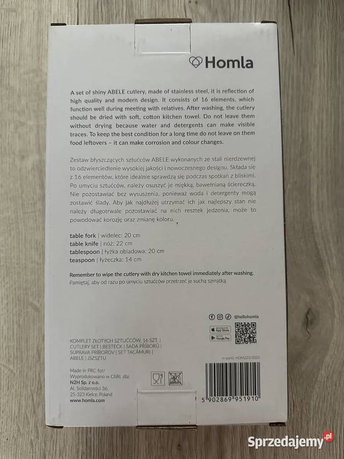 Zestaw sztućców ABELE Homla 16 sztuki stal Łódź