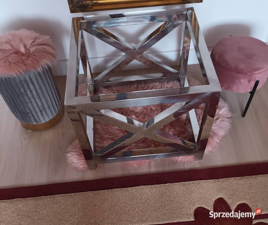 Elegancki stelaż pod stolik kawowy glamour stal Biskupiec
