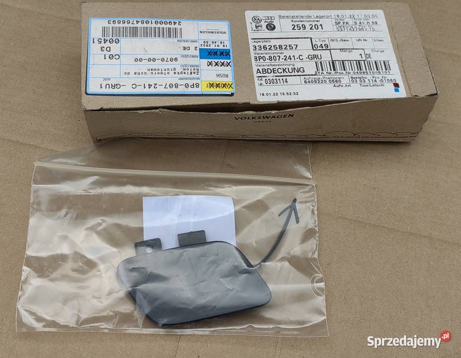 8P0807241C AUDI A3 ZAŚLEPKA ZDERZAKA PRZÓD osobowe małopolskie Rożnów