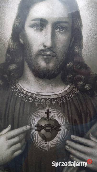 STARE ŚWIĘTE OBRAZKI JEZUS MARIA OLEODRUK Warszawa