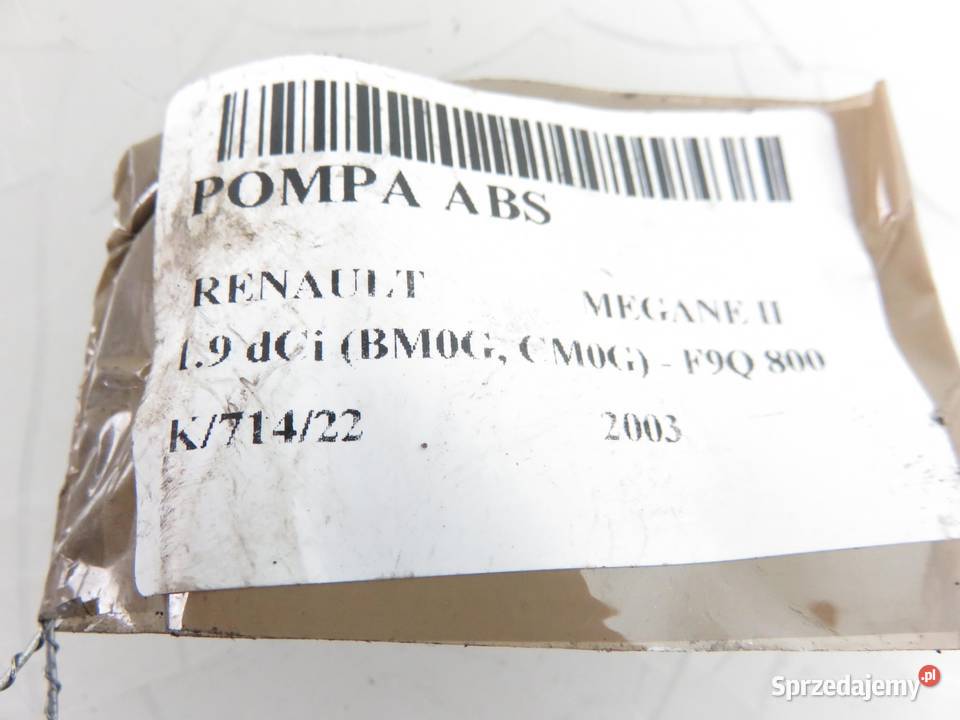 POMPA ABS RENAULT MEGANE II 0265800317