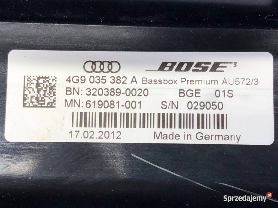 SUBWOOFER AUDI A6 C7 4G9035382A Kombi 1118