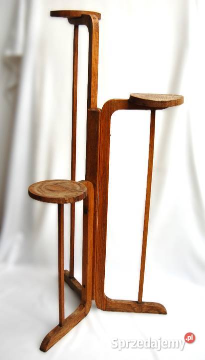 Kwietnik drewniany stojący art deco 101cm lubelskie Lublin