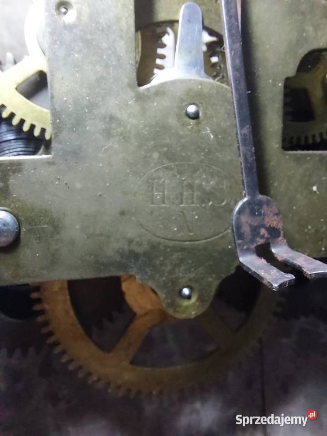 719 Mechanizm starego zegara ściennego HHS pomorskie Tczew