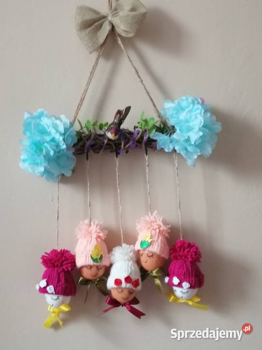 Zawieszka wielkanocna z jajek w czapeczkach Katowice sprzedam