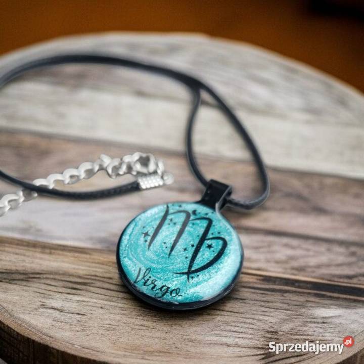 Turkusowy Naszyjnik z Żywicy Znak Zodiaku Panna Sanok sprzedam
