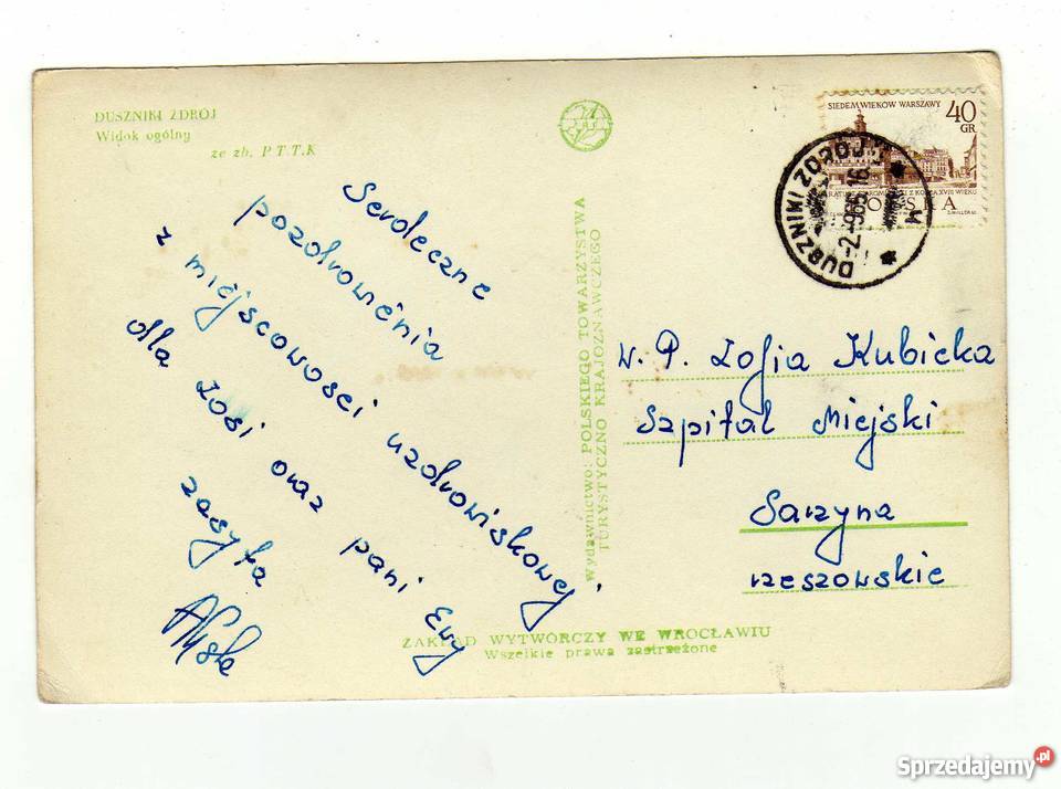 DUSZNIKI ZRÓJ WIDOK OGÓLNY POCZTÓWKA CZARNO Krynki sprzedam