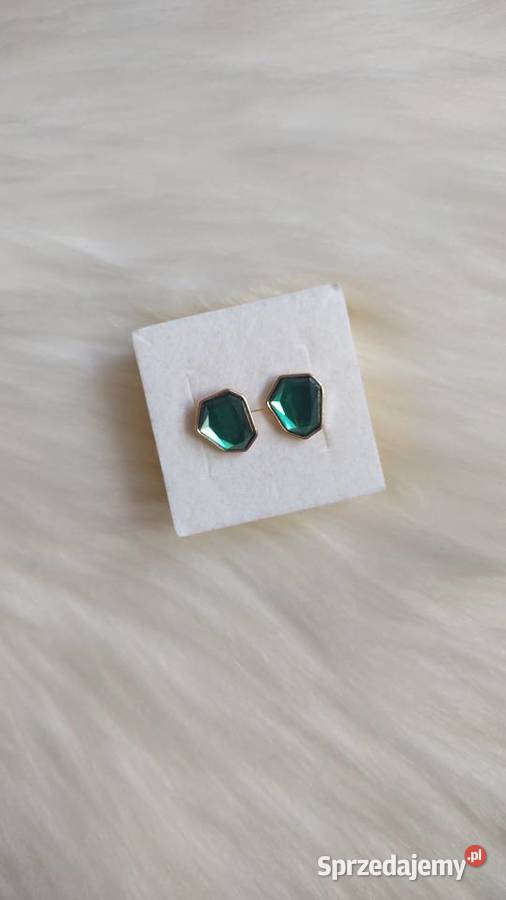 Zielone kolczyki z kryształkami małopolskie Olkusz