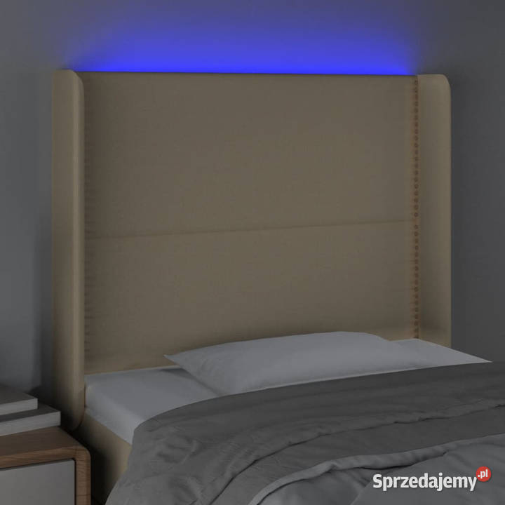 Zagłówek do łóżka z LED kremowy 93x16x118128 mazowieckie