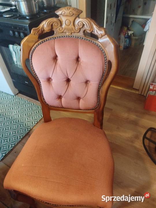 Krzesła drewniane antyki barokowe 6 sztuk Krzesła Gliwice sprzedam