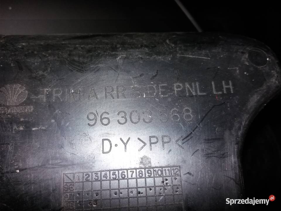 Boczek bagaznika lewy Daewoo Lanos OE 96303568 Motoryzacja Warszawa