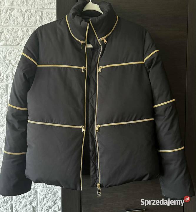 Moschino puchówka damska czarna zamki w kolorze Inny wzór Kurtki i płaszcze Szczecin