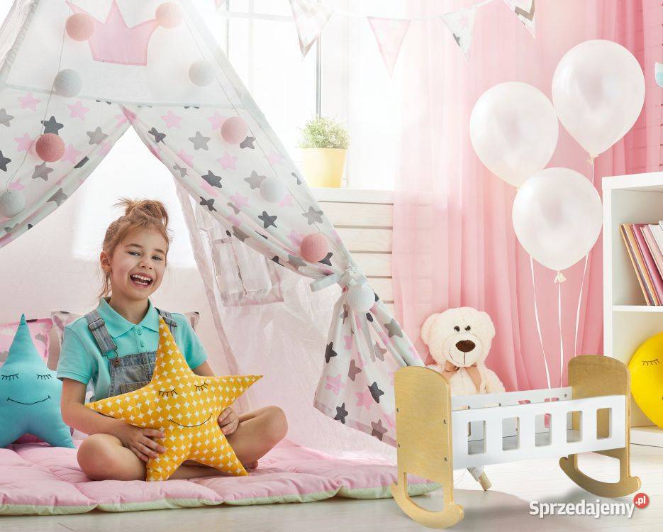 Drewniana kołyska łóżeczko lalek ECOTOYS Bielsk Podlaski