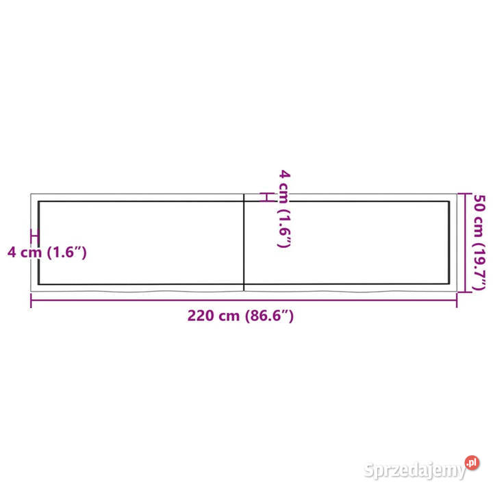 Blat do stołu jasnobrązowy 220x50x26 lite drewno Blaty Warszawa sprzedam