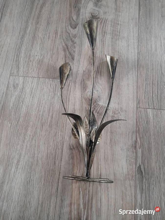 Świecznik metalowy na 3 świece rękodzieło Rękodzieło Wieliczka