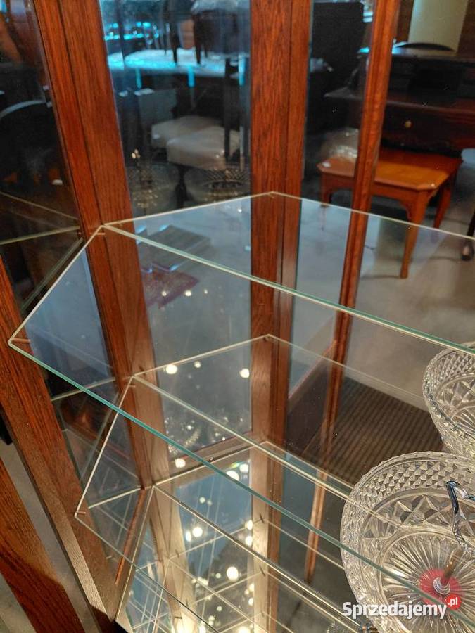 Stylowa witryna dębowa serwantka przeszklona Meble Białystok