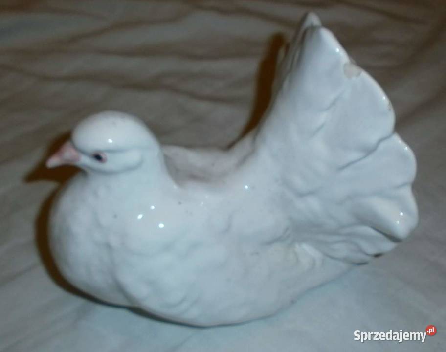 Elegancka Porcelanowa Figurka Gołębia Unikat