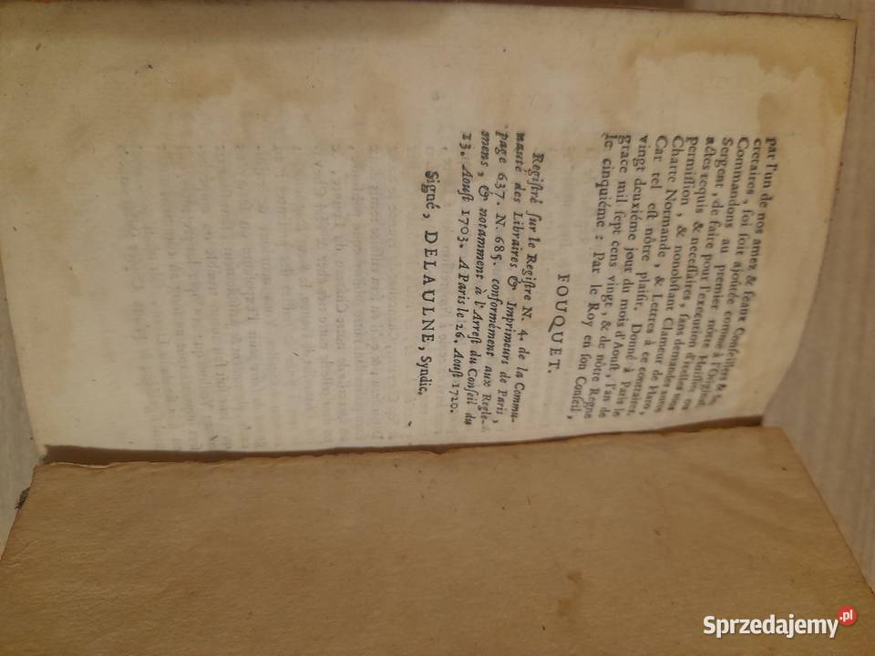 Starodruk francuski 1726 Pozostałe podkarpackie Rudnik nad Sanem