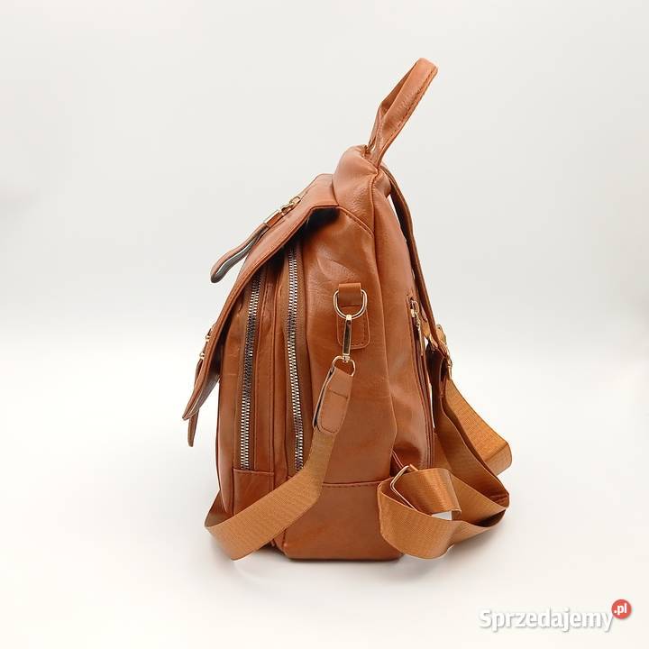 Plecak damski skórzany z klapą Mochila Bolsos śląskie Zawiercie