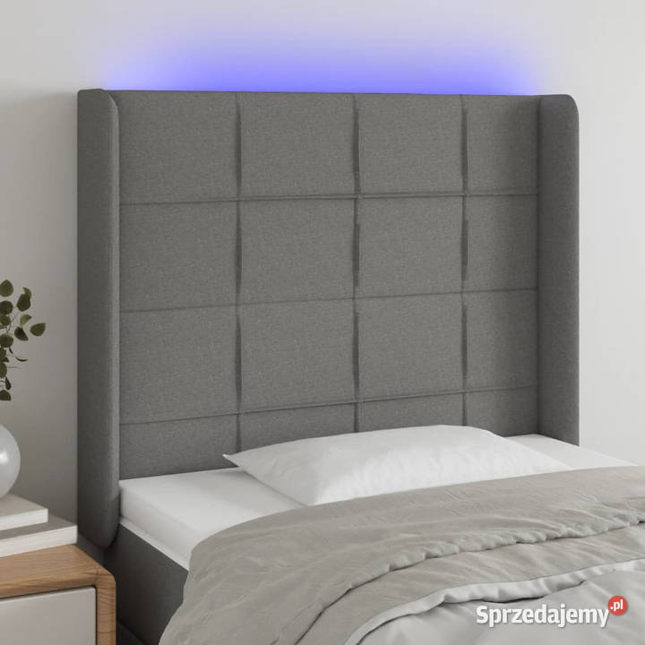 Zagłówek do łóżka z LED ciemnoszary 83x16x118128 Warszawa