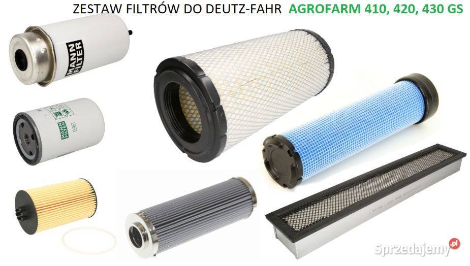 Zestaw, komplet filtrów do DEUTZ - FAHR AGROFARM 410, 420, 4
