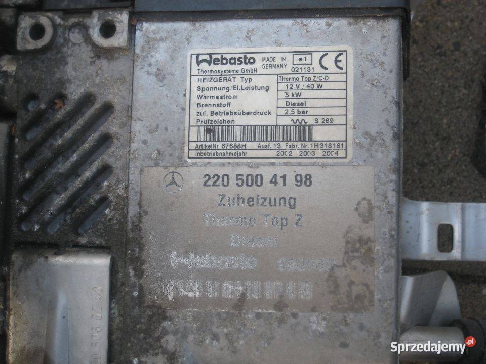 mercedes w220 220 s klasa 32 cdi 197 webasto Rakoniewice