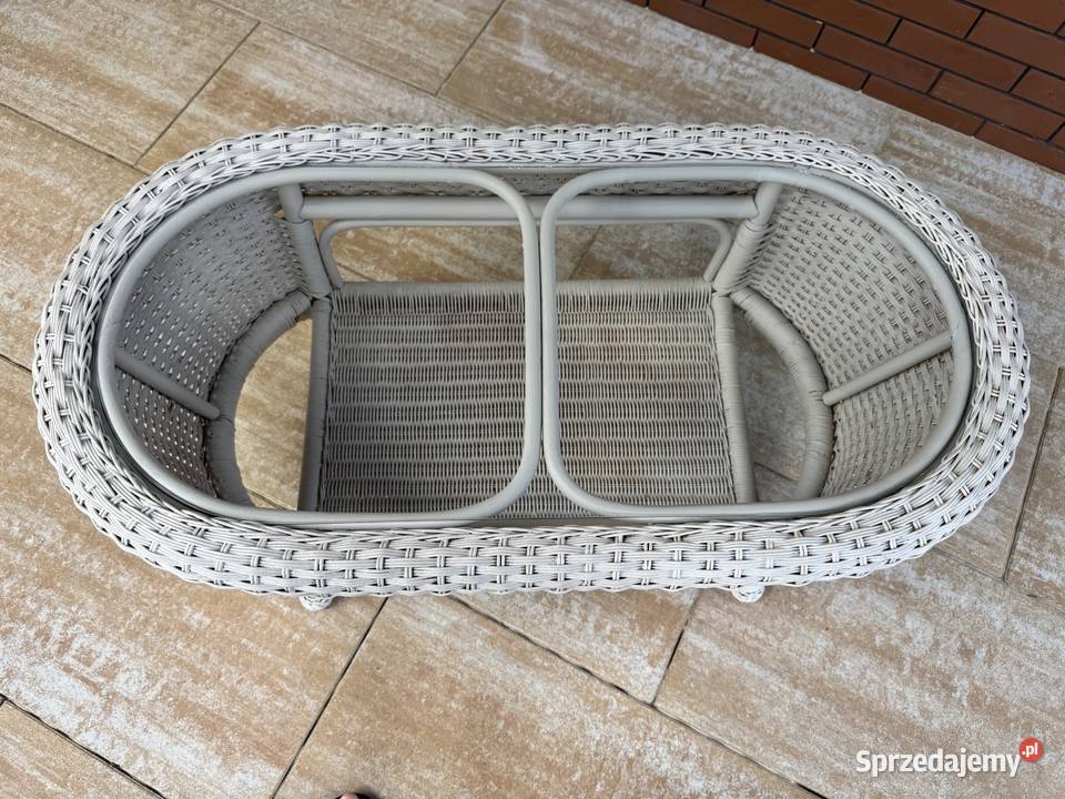 Stolik rattanowy ze szkłem wiklinowy ława taras Garwolin