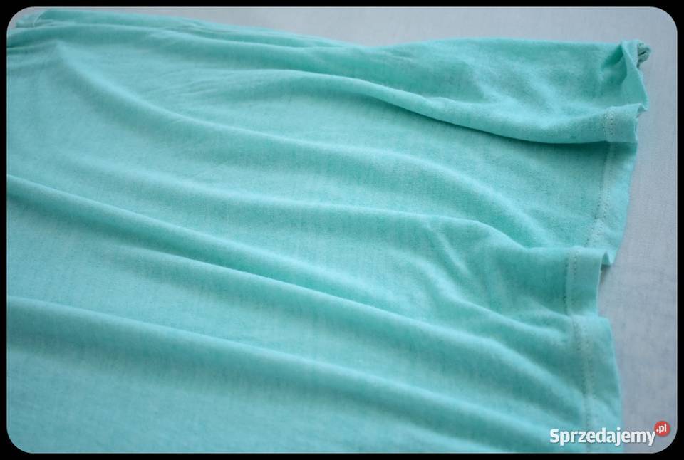 Miętowa bokserka mocno wycięta narzutka bluzka mazowieckie Płock