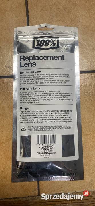 100 PROCENT RC2AC2ST2 REPLACEMENT LENS MIRROR