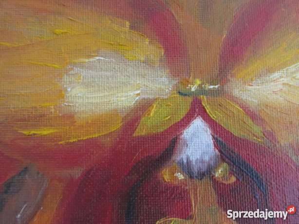 obraz olejny kwiaty storczyki diy