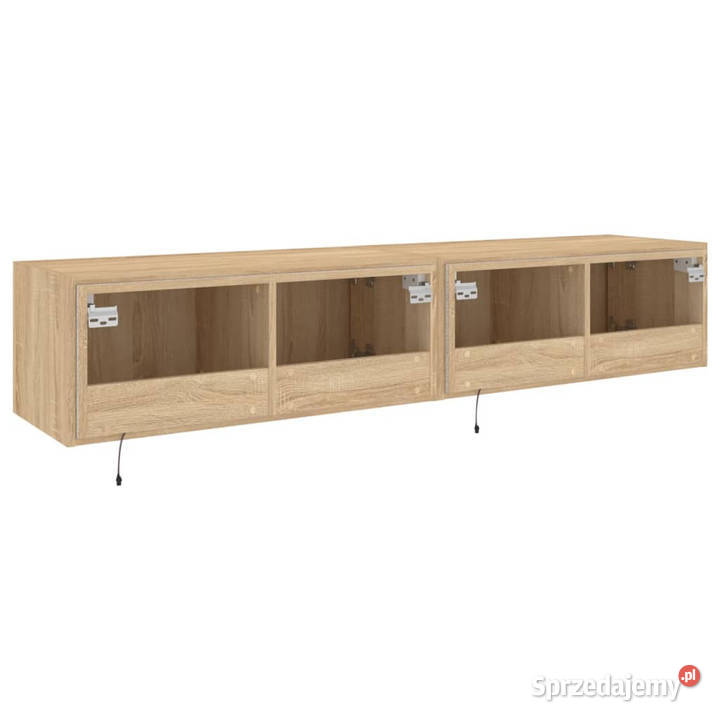 Ścienne szafki TV z LED 2 dąb sonoma 80x35x31 Warszawa